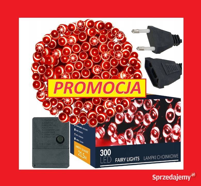 LAMPKI 300 LED NA CHOINKĘ ZEWWEW 215m CZERWONE Opole