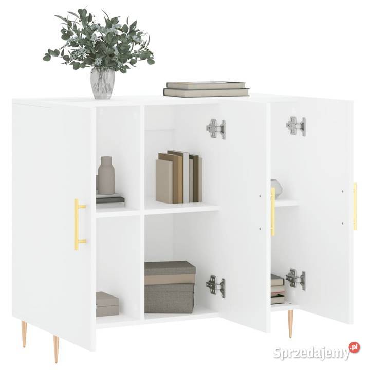 vidaXL Szafka biała 90x34x80 materiał Szafki Warszawa