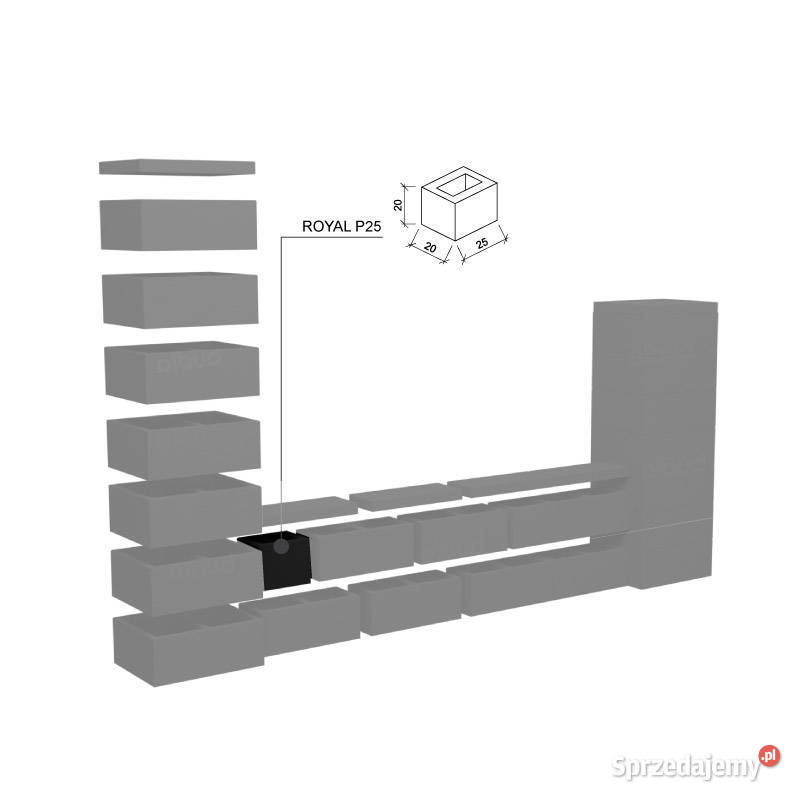 Bloczki zalewowe ogrodzeniowe ROYAL KOST BET