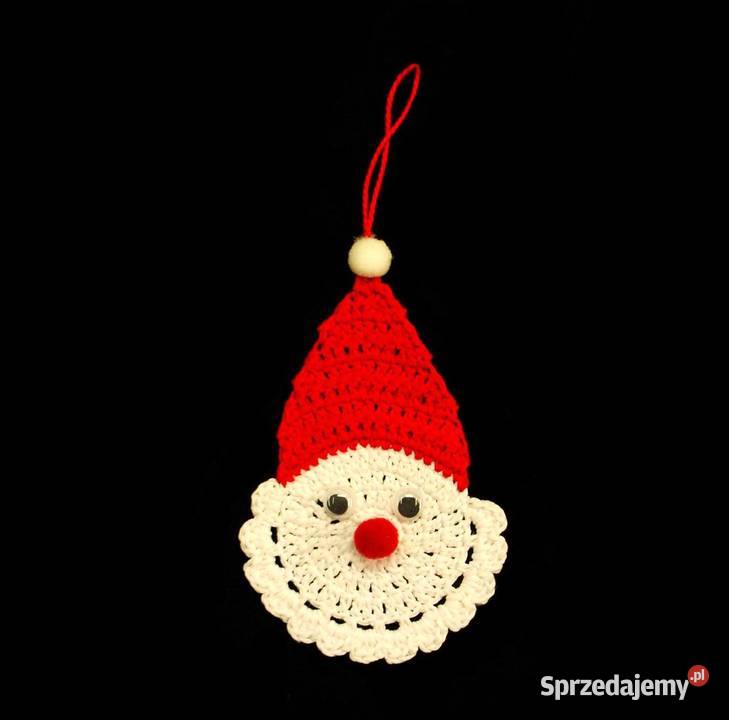 Zawieszka ozdoba szydełkowa na choinkę Mikołaj Kluczbork