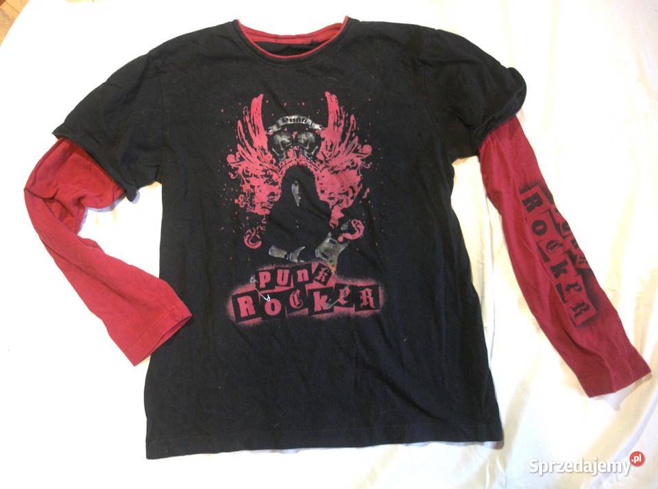 czarnoczerwona bluza punk rock M Rozmiar M Odzież codzienna pomorskie