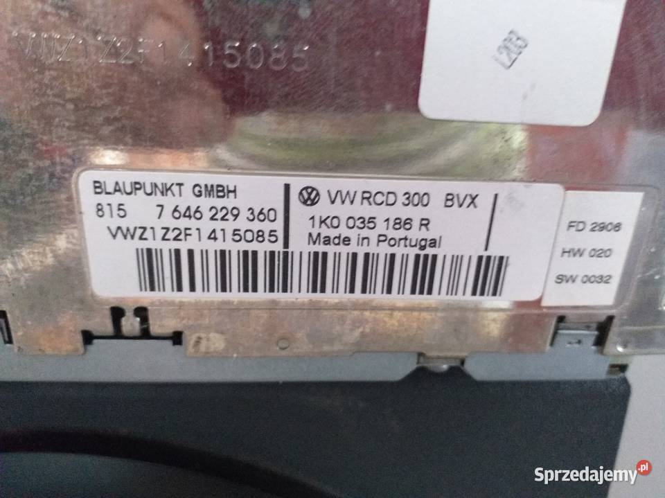 Radio Blaupunkt vw Jetta 7646229360 1ko 035186r lubuskie Zielona Góra sprzedam