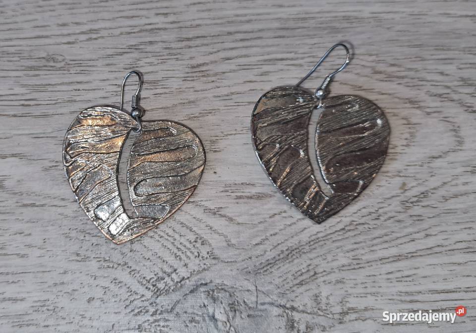Kolczyki damskie serce posrebrzane Łódź