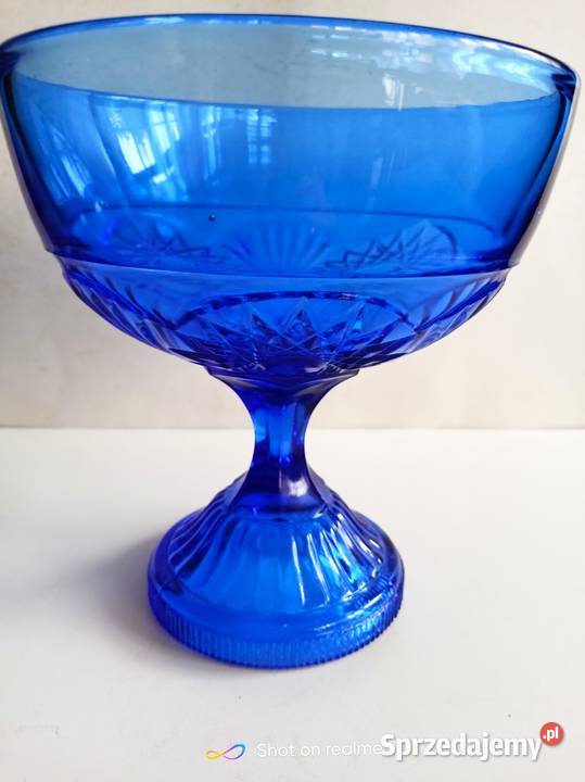 Patera owocarka niebieska Ząbkowice PRL Łódź