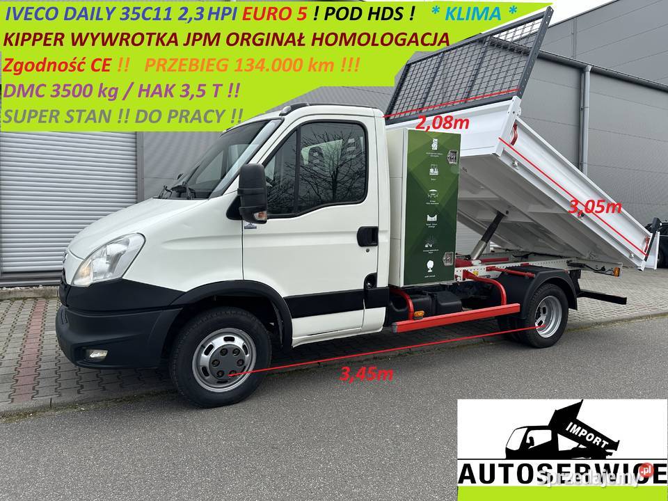 IVECO DAILY 35C11 23 EURO5 KIPPER WYWROTKA POD immobilizer