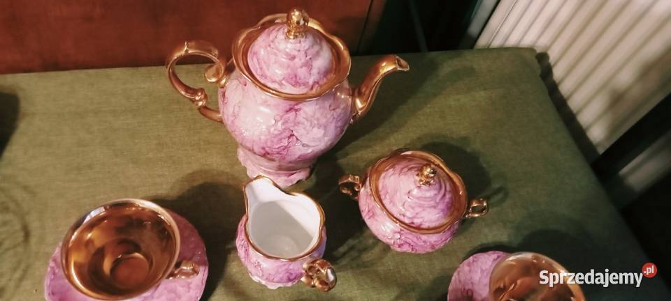 Serwis kawowy różowy Wawel PRL Serwisy Warszawa