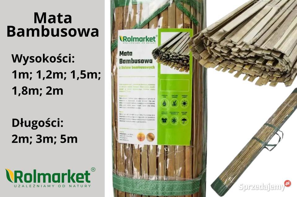 Mata bambusowa płot osłona z listew bambusowych Cieśle