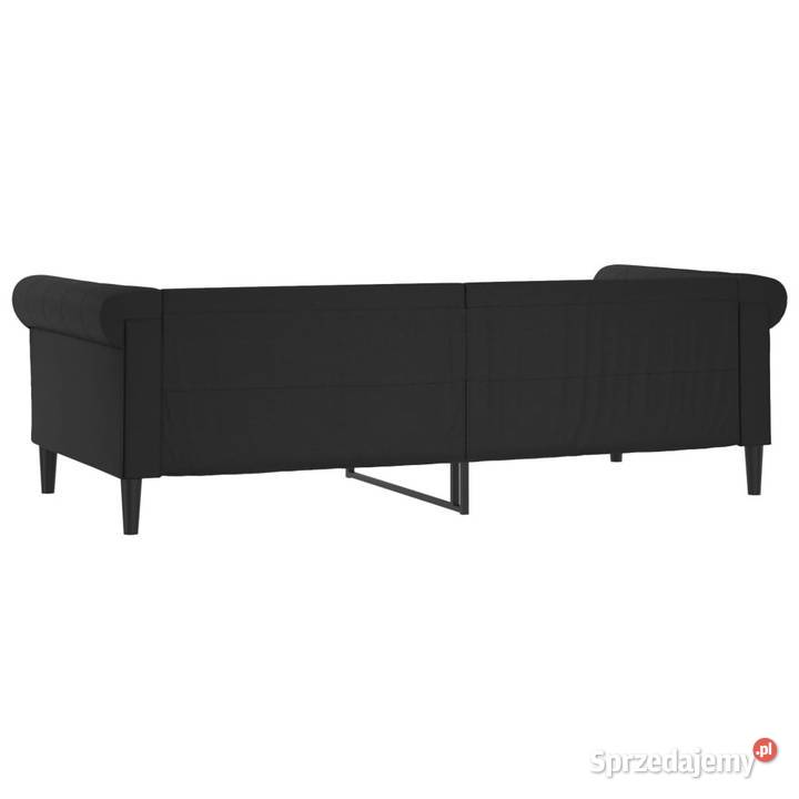 Sofa z funkcją spania czarna sztuczna skóra Meble Warszawa