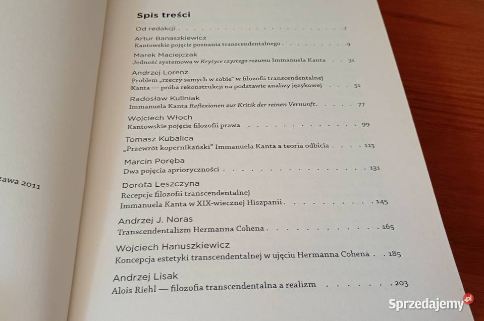 Idea transcendentalizmu Kanta do Wittgensteina Gdańsk sprzedam