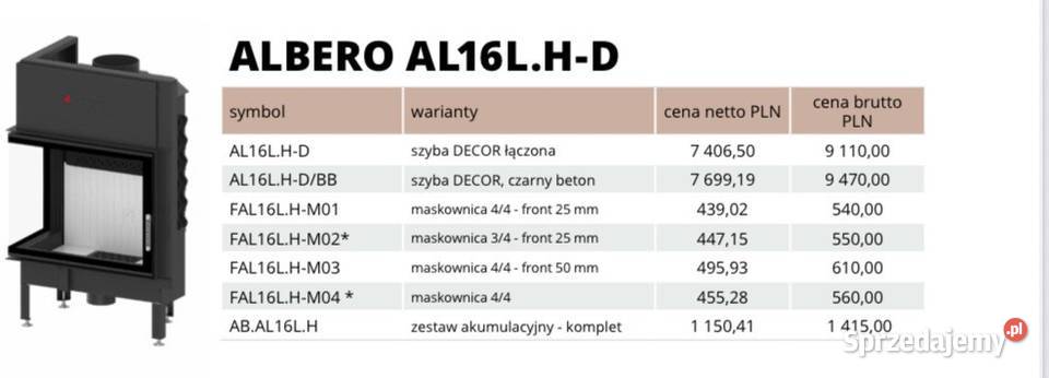 HITZE Wkład kominkowy ALBERO AL16LHD Poznań