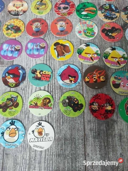 Zestaw 84 krążków tazos żetony Angry Birds