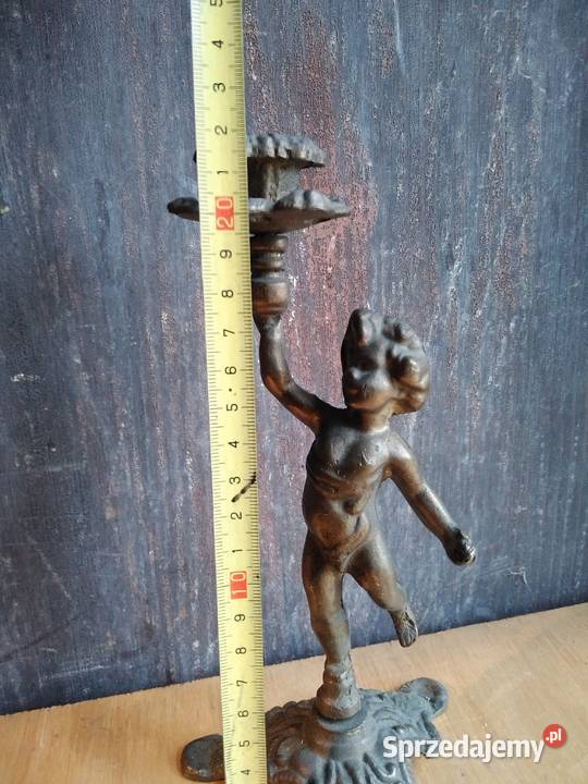 Stary mosiężny świecznik zabytek PRL starszy Dąbrowa Górnicza sprzedam