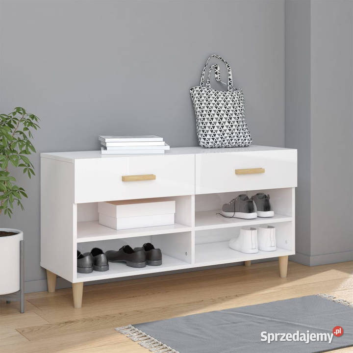 Szafka na buty wysoki połysk biała 102x35x55 Warszawa