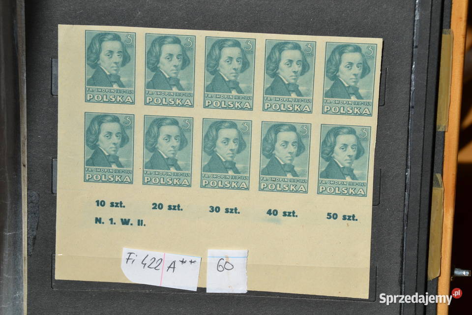 Znaczki Polska Fi 422 A blok legitymacyjny dolnośląskie Sobótka