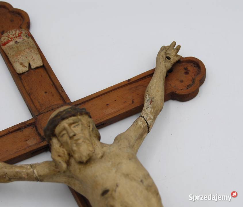 Krucyfiks Jezus na krzyżu rzeźba XVIIIXIX wiek