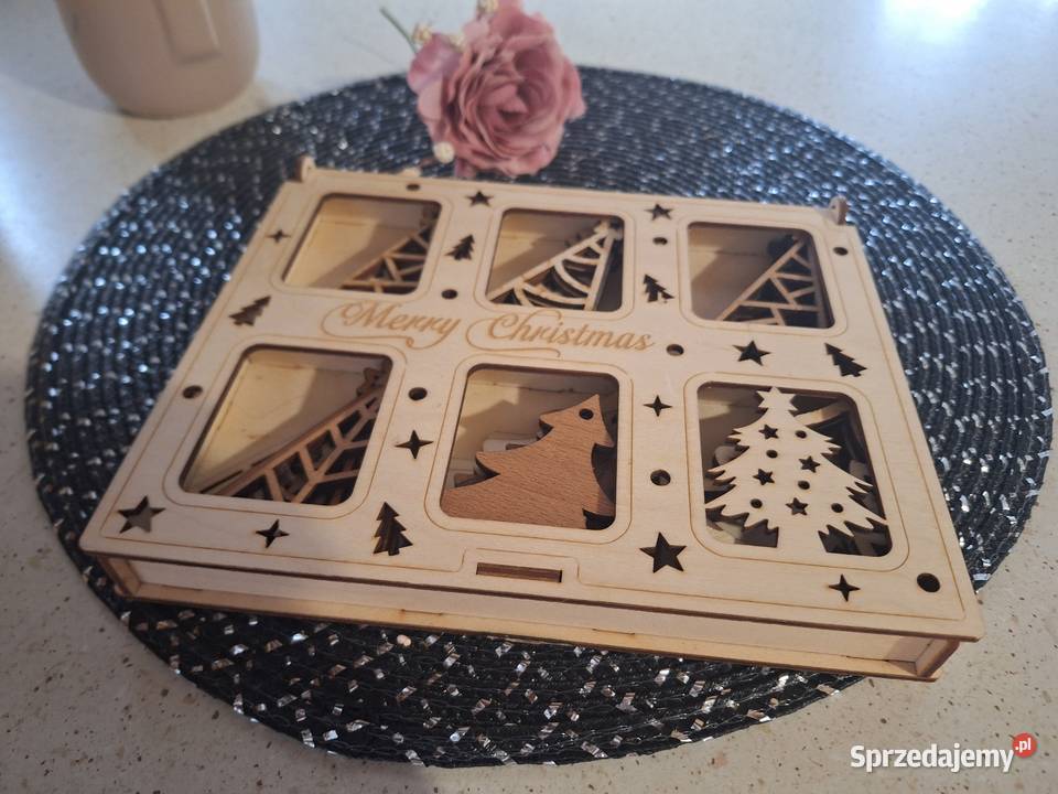 Zestawbox drewniane ozdoby choinkowe 30sztuk podkarpackie Strzyżów