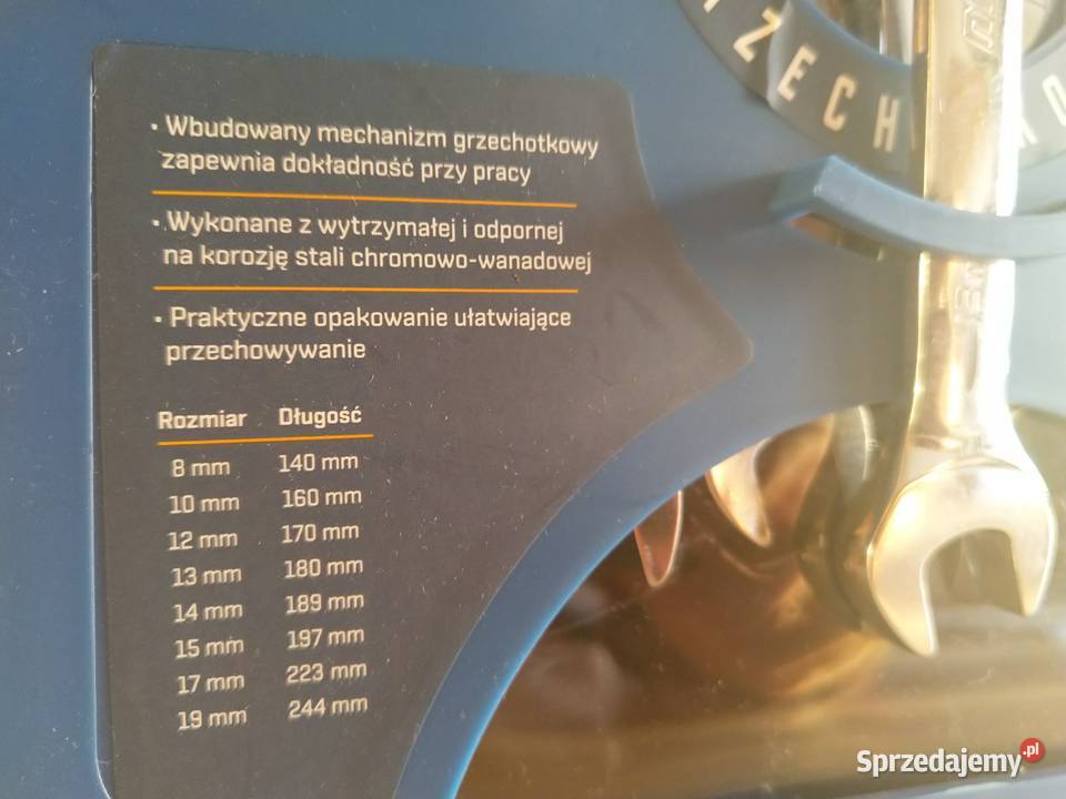 NAJTANIEJ Klucze Płasko Oczkowe z Grzechotką 8el