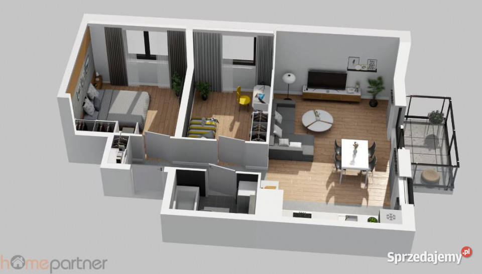 Mieszkanie Wrocław 5838 metrów 3 pokojowe balkon