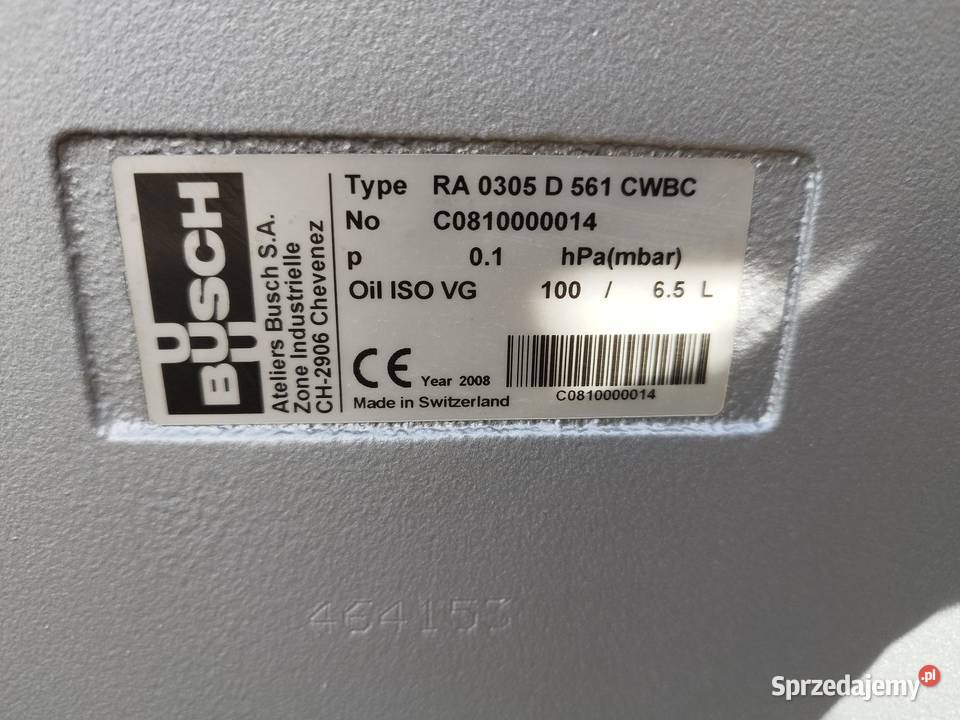 Pompa Próżniowa Busch RA 0305 D Wieliczka