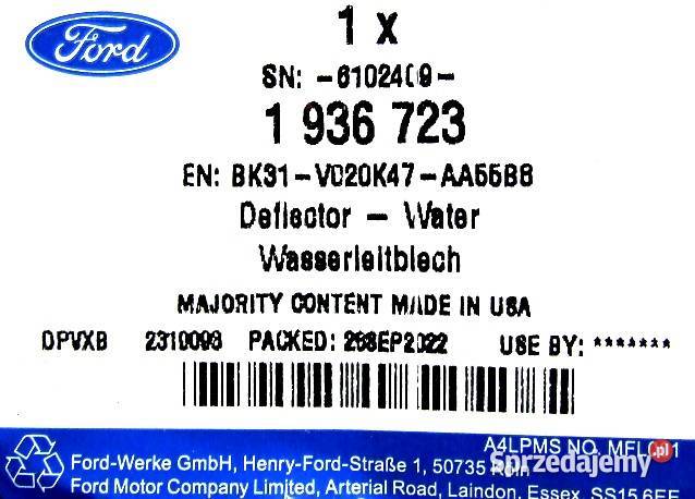 KANAŁ WLOT POWIETRZA LEWY FORD TRANSIT 2015 ORYG dostawcze Głogów