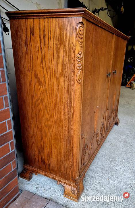 Stara komoda dębowa z rzeźbieniami kujawsko-pomorskie Bydgoszcz