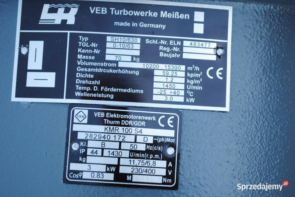 Wentylator kanałowy fi 63 3kw 1430obrmin Fvat Kargowa