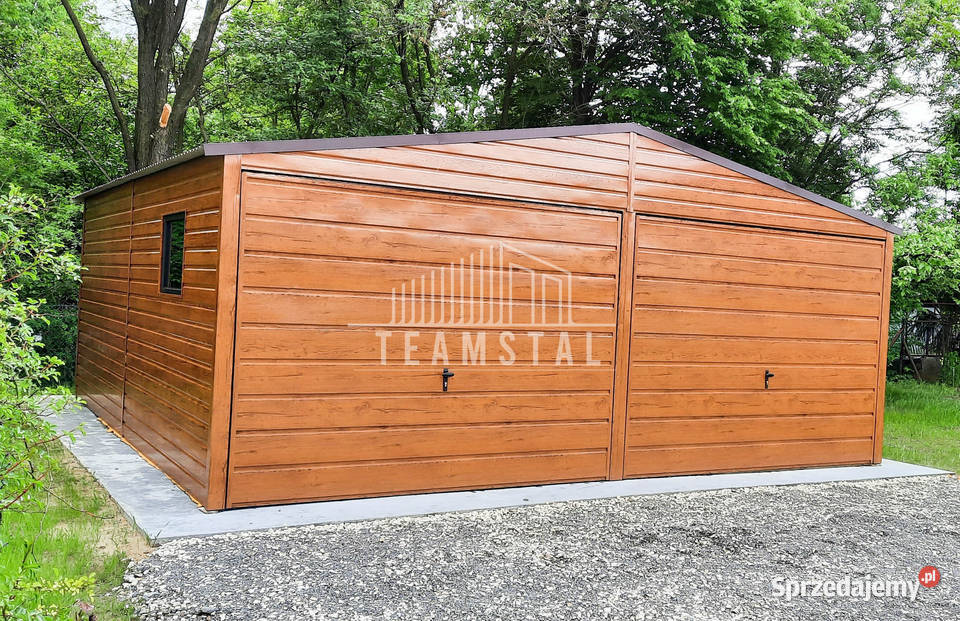 GARAŻ BLASZANY 6m x 55m poziom dwuspad 2x Brama