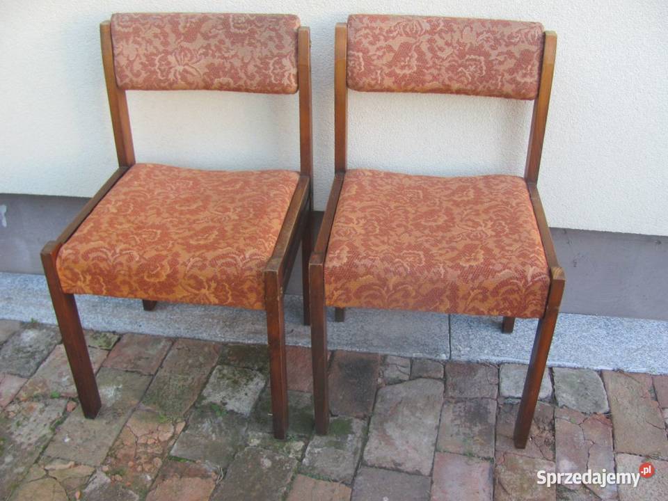 krzesła PRL vintage lite drewno stare do Meble Zamość
