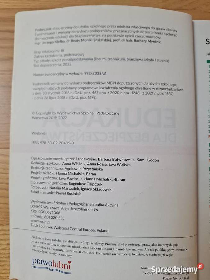 Edukacja bezpieczeństwa EDB WSiP Nowa Edycja LO Kultura i Rozrywka Gdańsk