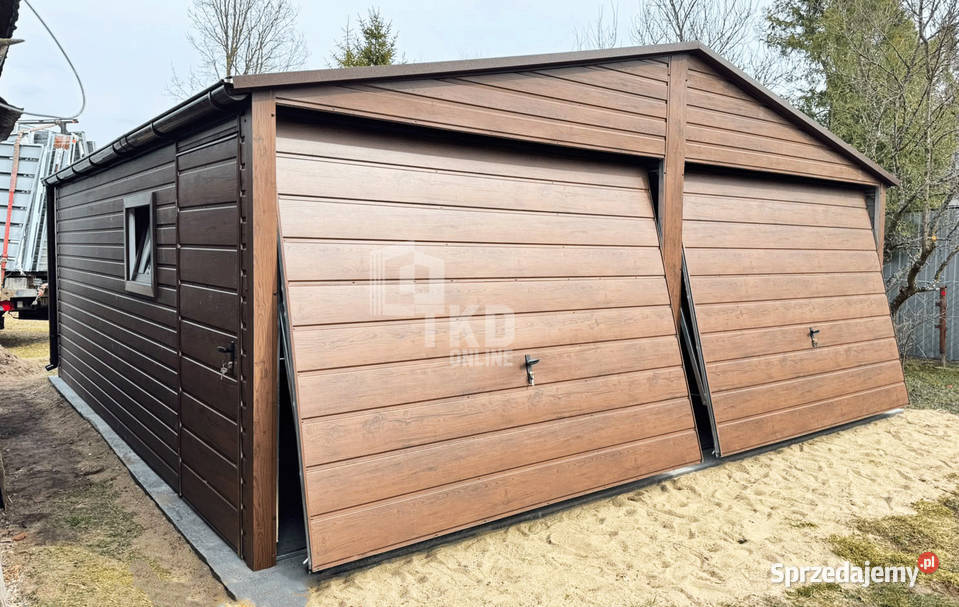 Garaz blaszany 6x6 m 2x brama 2x okno rynny dach Toruń sprzedam