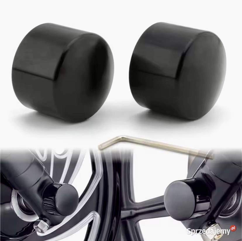 2xMotocyklowe nakładki na nakrętki przedniej osi łódzkie Wieluń