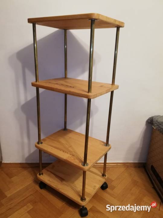 Regalik 4 poziomowy na kółkach drewno sosno sprzedam