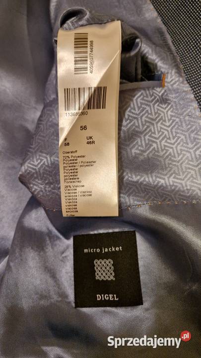 Męska marynarka marki Digel Rozmiar 56 nowa z