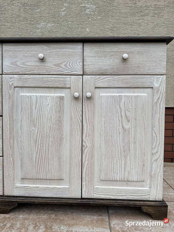 Komoda drewniana 2 m schaby chic szafka bufet Sulbiny