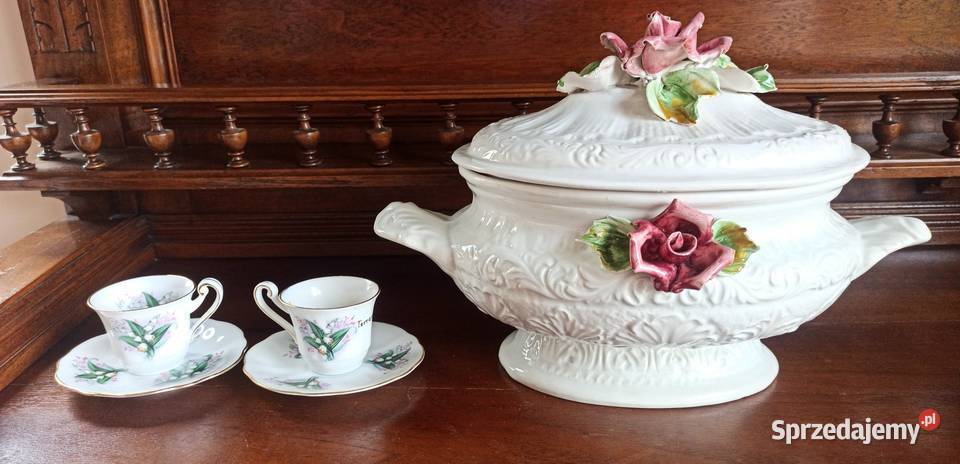 Waza z różami wielka Ręcznie zdobiona Wspaniałe Antyki, Sztuka, Kolekcje