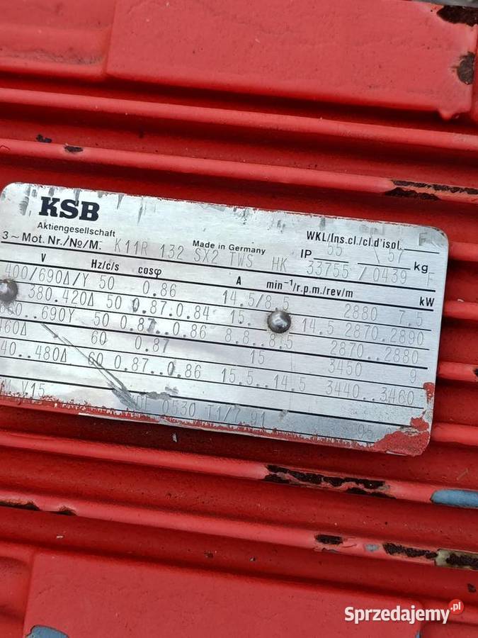 Pompy KSB obiegowe 4 Sztuki Hurt Nowy Tomyśl