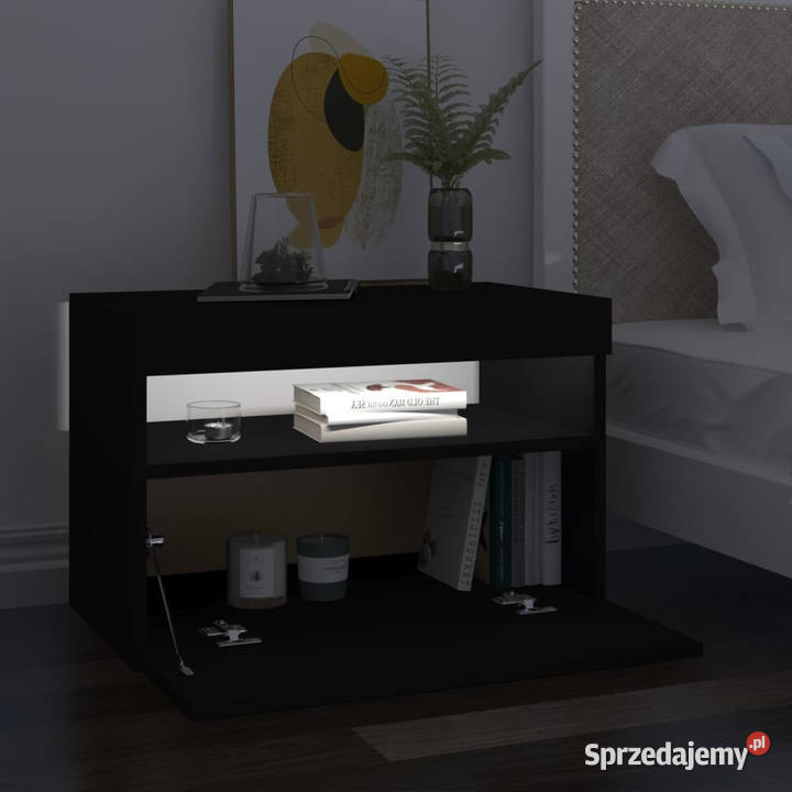 Szafka pod TV z oświetleniem LED czarna 60x35x40 sprzedam