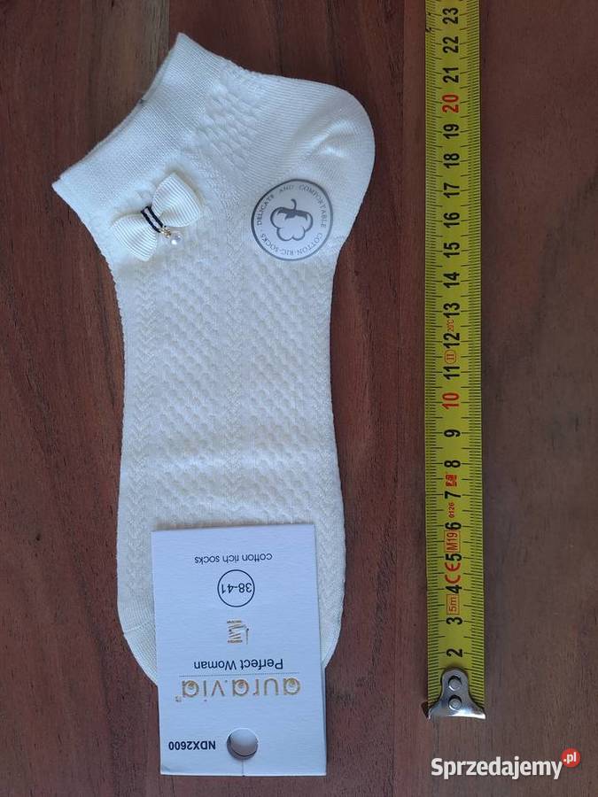 Skarpetki stopki z kokardką i koralikiem 3841 Skarpety i podkolanówki Warszawa