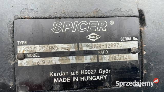 Spicer DANA Ratio 112714 type 22170002 Atak Jastrzębniki