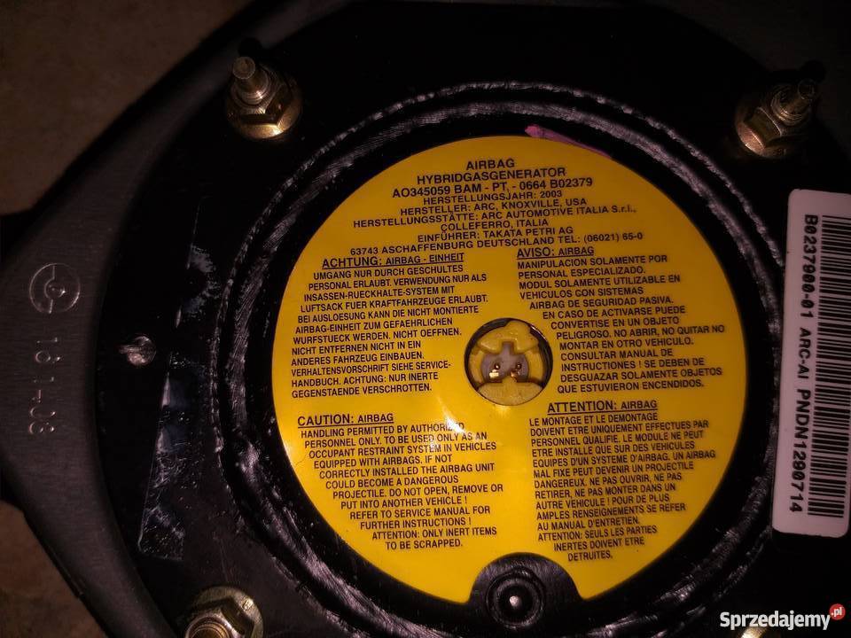 poduszka powietrza Airbag opel astra