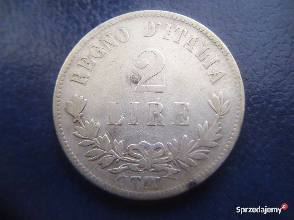 Stare monety 2 liry 1863 Włochy srebro