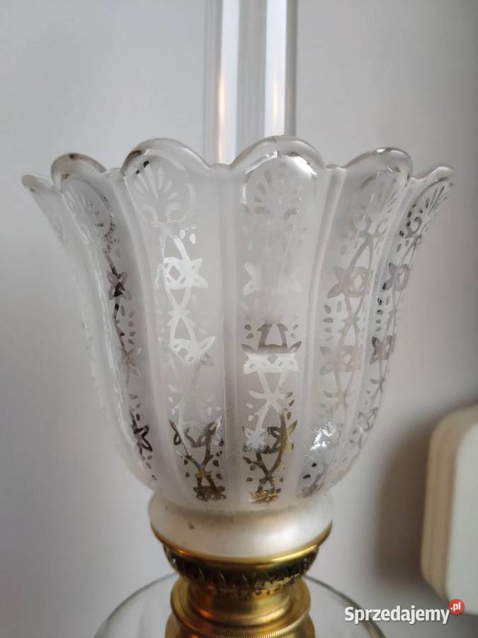 Stara mosiężna lampa naftowa BACCARAT XIX w n77 Kraków