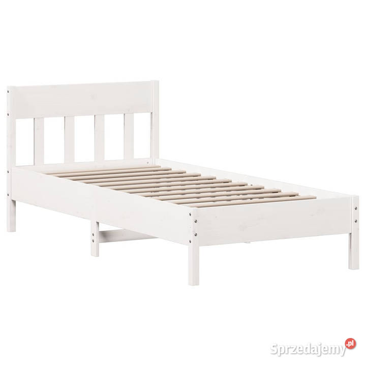 Rama łóżka bez materaca biała lite drewno 81cm mazowieckie
