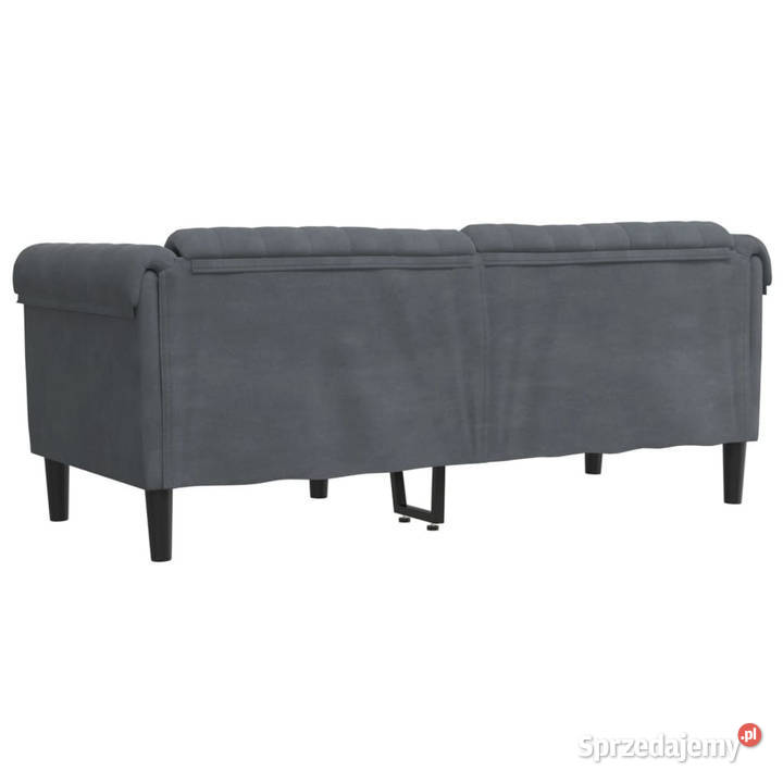 Sofa dwuosobowa ciemnoszara aksamit WM372576 mazowieckie Warszawa