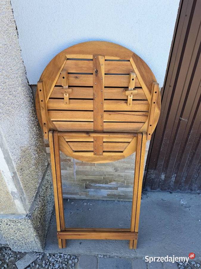 Stolik ogrodowy drewnianyskładany Zabrnie sprzedam