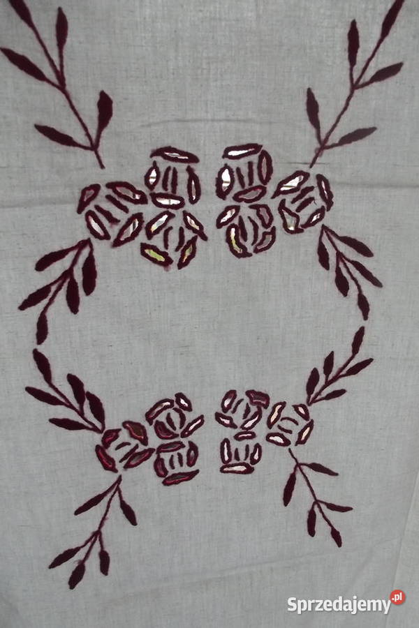 Zazdroskazasłona czerwony haft 72116 biały śląskie Piekary Śląskie