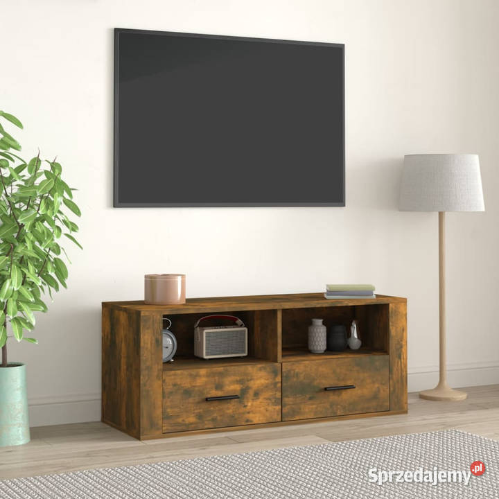 Szafka pod telewizor przydymiony dąb 100x35x40