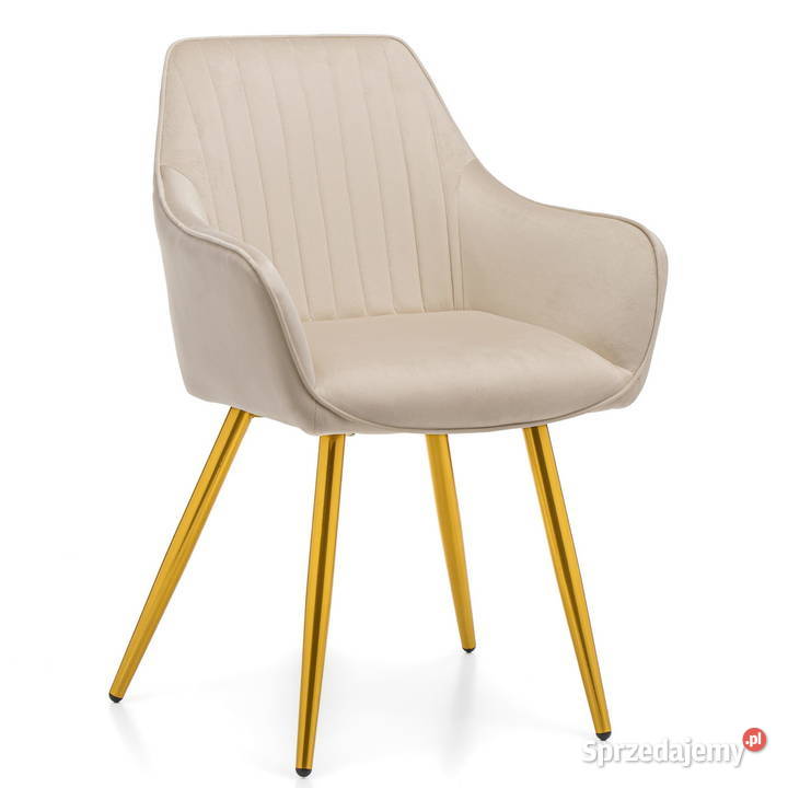 Beżowe Krzesło Passo Złote Nogi Wysyłka 24H wielkopolskie Tarchały Małe