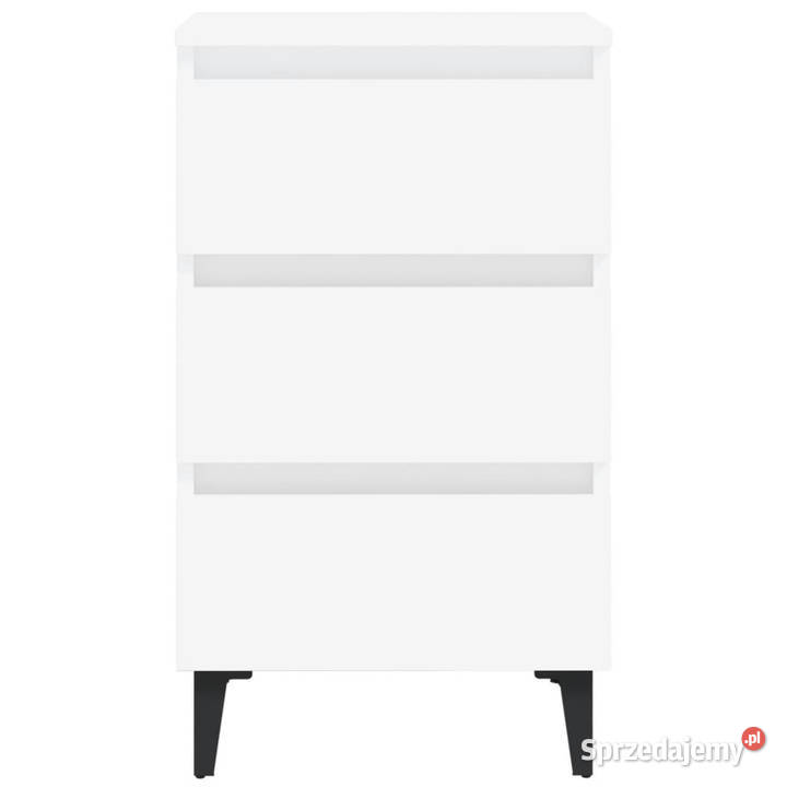 Szafka nocna z metalowymi nóżkami biała 40x35x69 Nocne