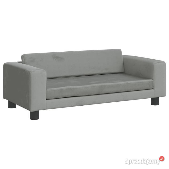Sofa dziecięca z podnóżkiem jasnoszara 100x50x30 Warszawa